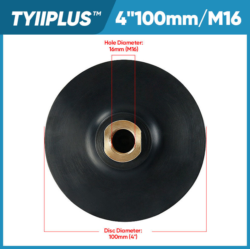 TYIIPLUS™ Rubber Backing Pad for Diamond Polishing Pads | M10/M14/M16 Hook & Loop Backing Plate for Stone Wet Polishing