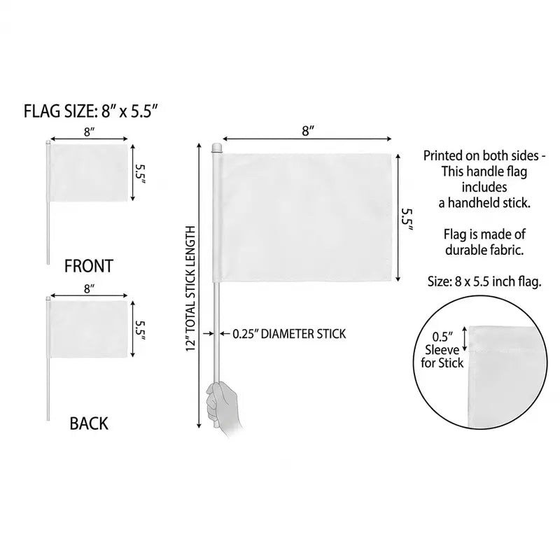 America 250th Birthday Handheld Flags – 1776–2026 Patriotic Mini Stick Flags for Independence Day Celebrations