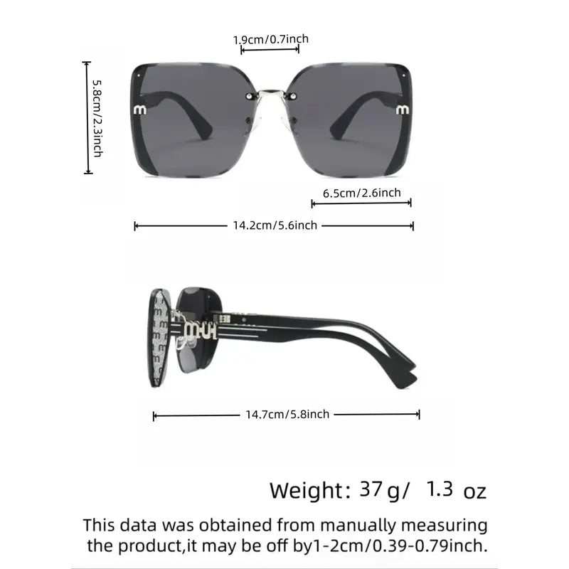 TYIIPLUS™ Oversized Rimless Square Sunglasses