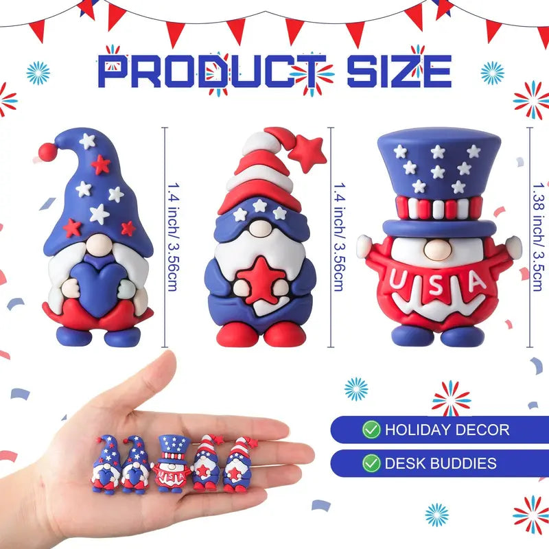 ๐ Patriotic Gnomes Figures 4th of July Gift