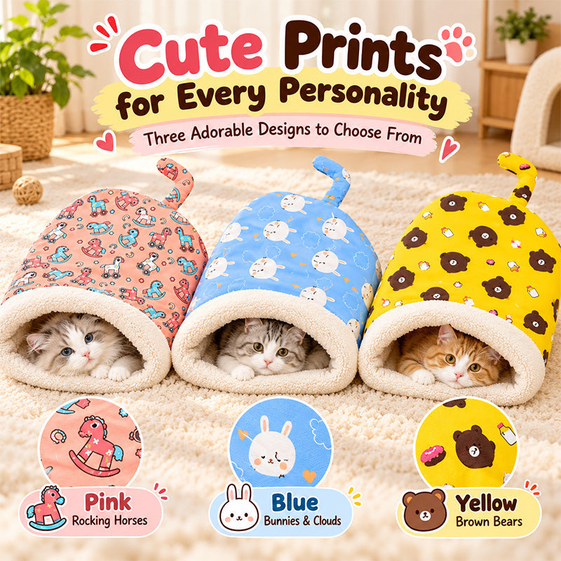 🐱 Plush Self-Warming Pet Sleeping Bag & Cave Bed