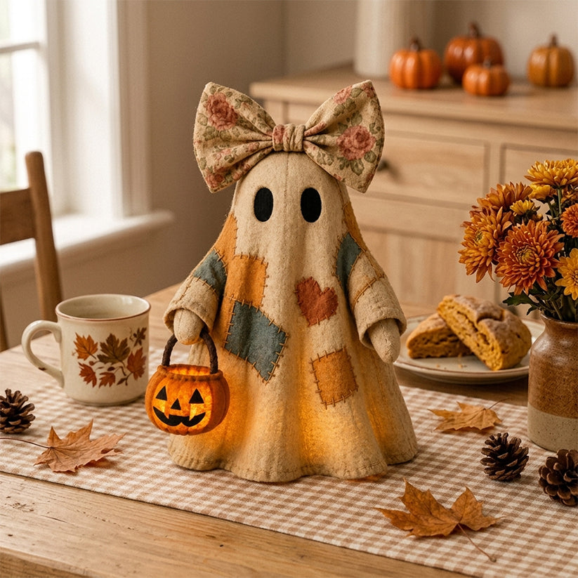 ๐๐ป Lighted Vintage Patchwork Ghost