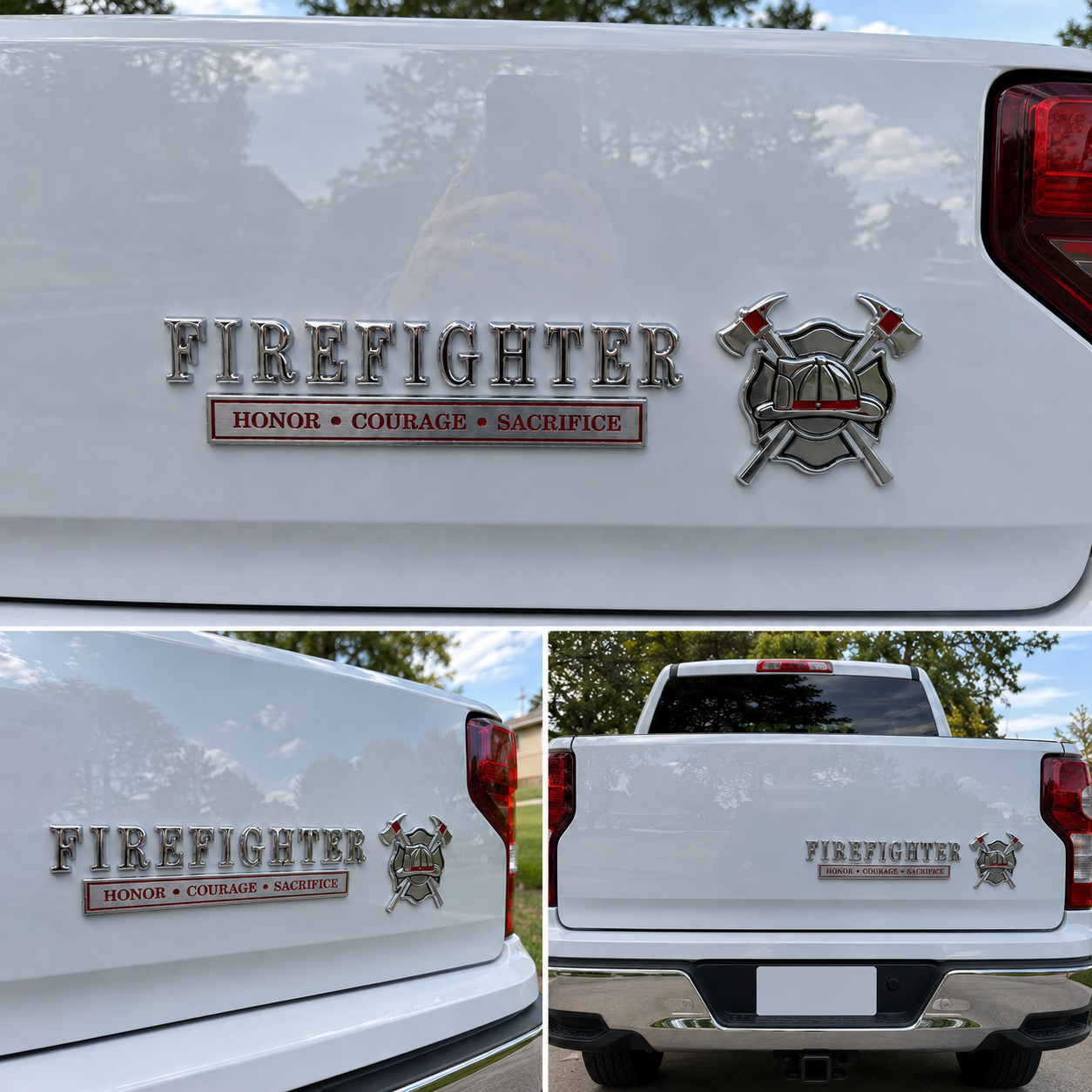 🚒 Firefighter Honor Courage Sacrifice Car Emblem Metal Badge