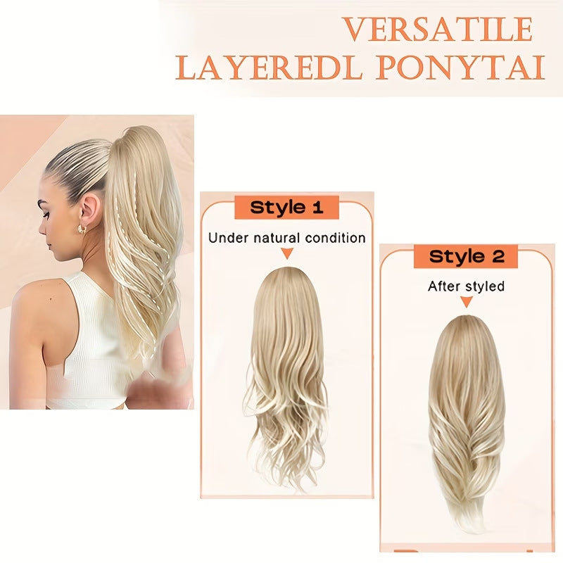 Voluminous Layered High Ponytail Extension – Instant Glam Hairpiece ✨
