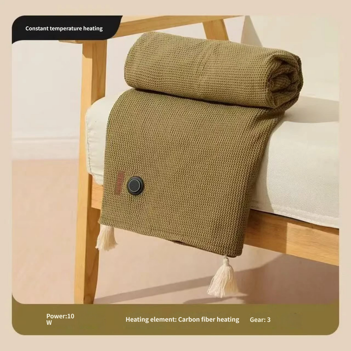 USB Powered Heated Shawl Blanket – Portable & Machine Washable Winter Warmth