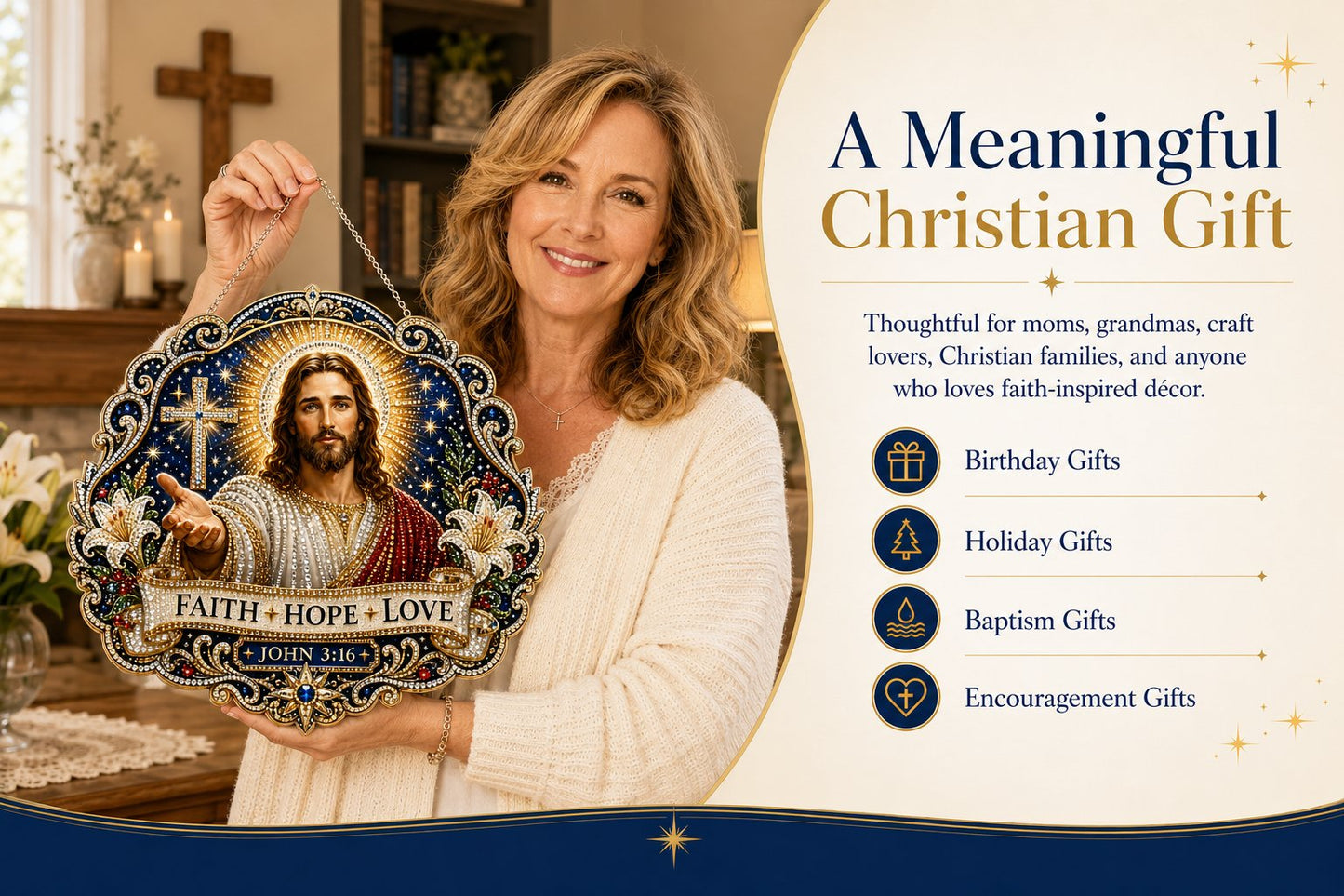 ✝️✨Jesus Diamond Art Hanging Ornament Kit