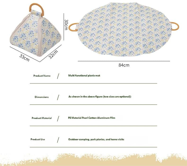 🌿 Foldable Waterproof Picnic Blanket with Carry Handle – Thick Padded Outdoor Mat for Beach, Camping & Travel