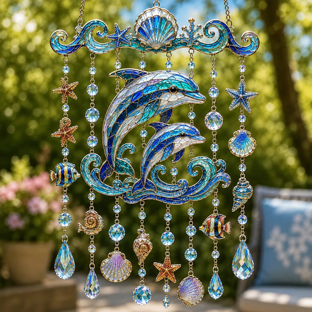 šOcean-Inspired Acrylic Crystal Wind Chimeā Bring the Ocean Glow to Your Garden