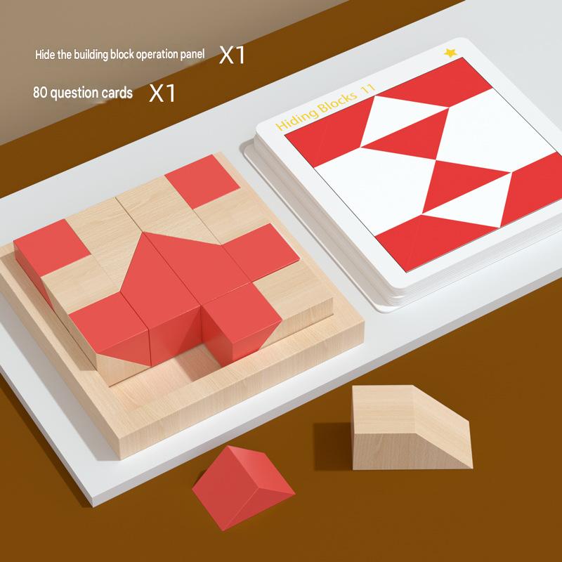 🧠 Hidden Blocks Brain Builder – 3D STEM Puzzle for Logic & Problem-Solving Skills, Educational Wooden Building Toy for All Ages