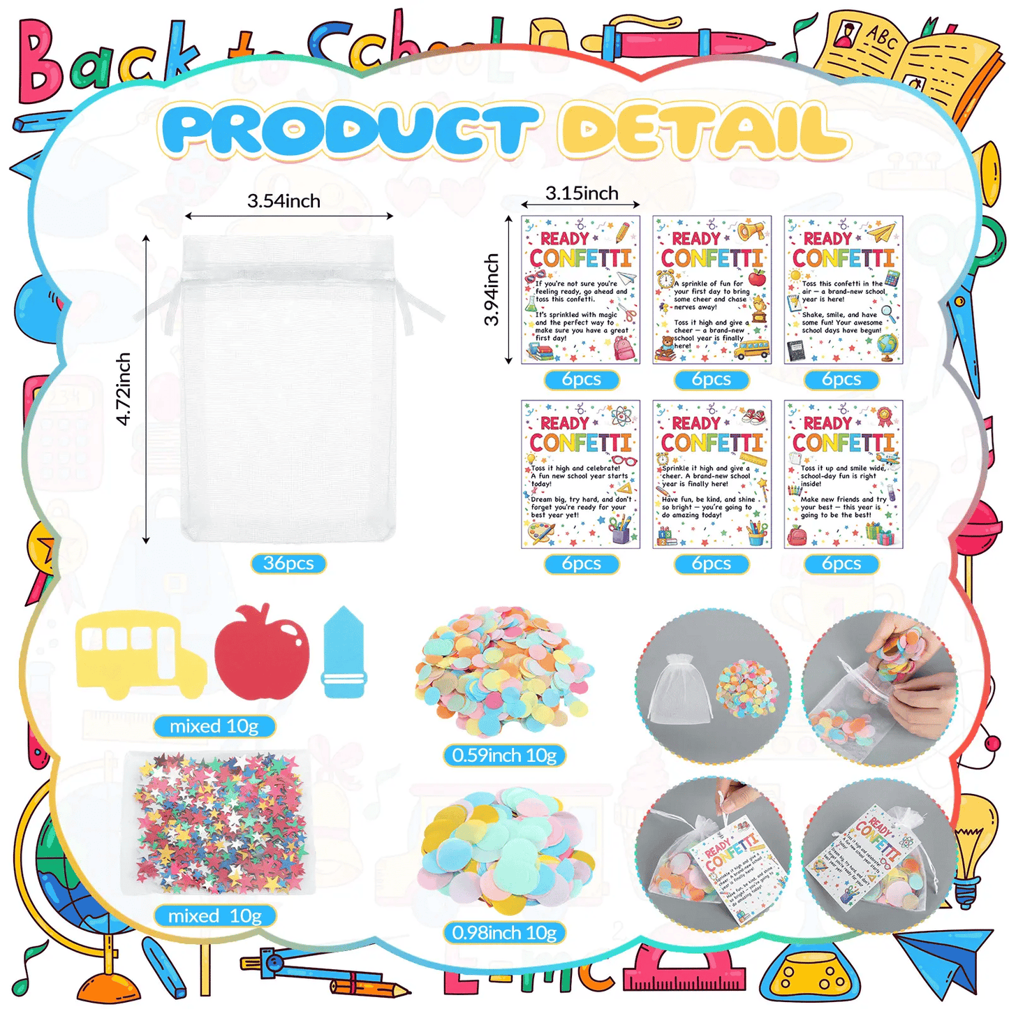 🎉School Day Joy Confetti Favor Set🎓