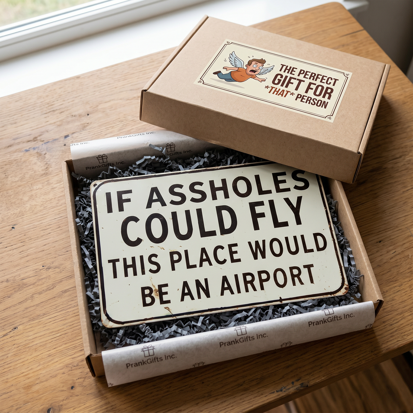 Funny "If Assholes Could Fly" Vintage Metal Sign โ Hilarious Man Cave Wall Decor โ๏ธ๐