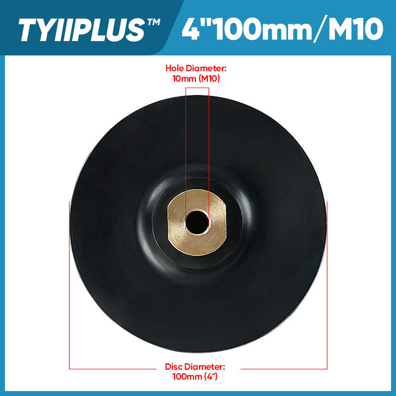 TYIIPLUS™ Rubber Backing Pad for Diamond Polishing Pads | M10/M14/M16 Hook & Loop Backing Plate for Stone Wet Polishing