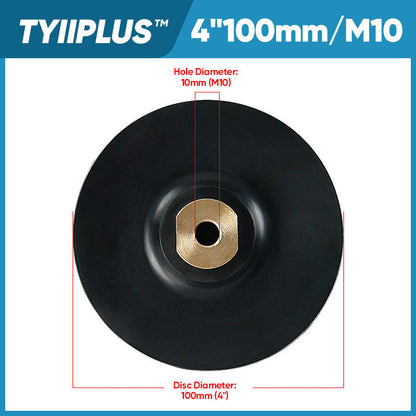 TYIIPLUS™ Rubber Backing Pad for Diamond Polishing Pads | M10/M14/M16 Hook & Loop Backing Plate for Stone Wet Polishing