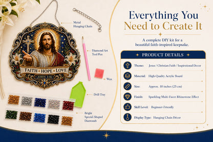 ✝️✨Jesus Diamond Art Hanging Ornament Kit