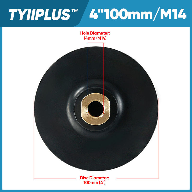 TYIIPLUS™ Rubber Backing Pad for Diamond Polishing Pads | M10/M14/M16 Hook & Loop Backing Plate for Stone Wet Polishing