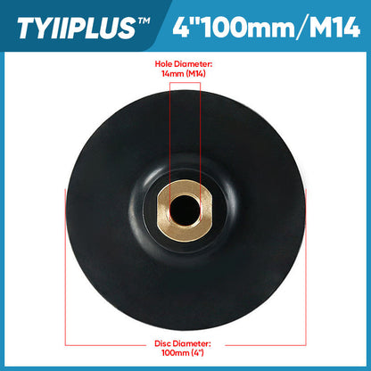 TYIIPLUS™ Rubber Backing Pad for Diamond Polishing Pads | M10/M14/M16 Hook & Loop Backing Plate for Stone Wet Polishing