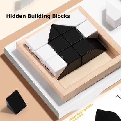 🧠 Hidden Blocks Brain Builder – 3D STEM Puzzle for Logic & Problem-Solving Skills, Educational Wooden Building Toy for All Ages