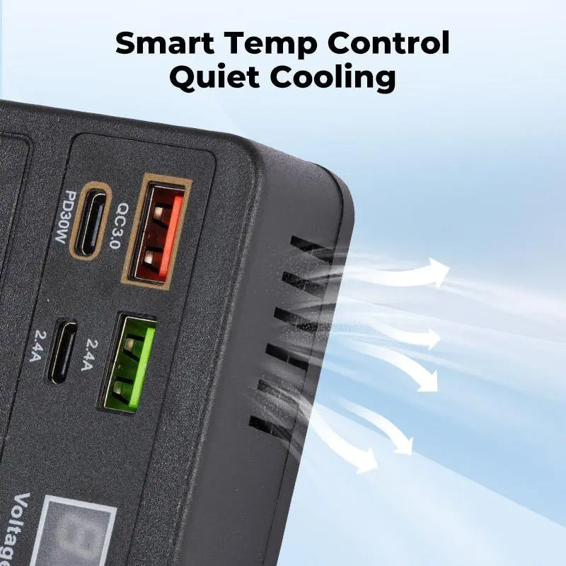 TYIIPLUS™ 12V/24V Car Power Inverter with PD30W Fast Charging & Dual AC Outlets