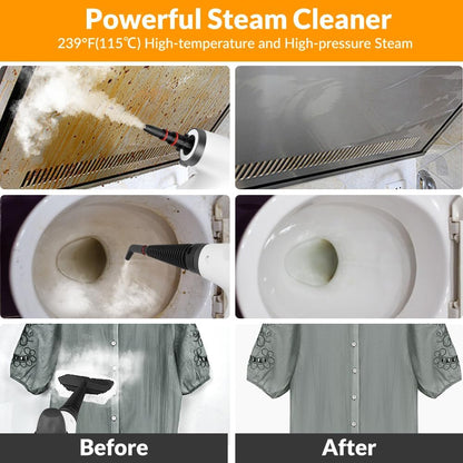 Handheld Pressurized Steam Cleaner with 12-Piece Accessory Kit