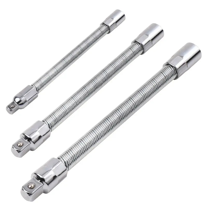 TYIIPLUS™ Flexible Socket Extension Bar Set – Bendable Ratchet Wrench Extensions for Tight Spaces, CR-V Steel Automotive Repair Tool Kit