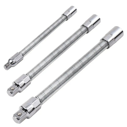 TYIIPLUS™ Flexible Socket Extension Bar Set – Bendable Ratchet Wrench Extensions for Tight Spaces, CR-V Steel Automotive Repair Tool Kit