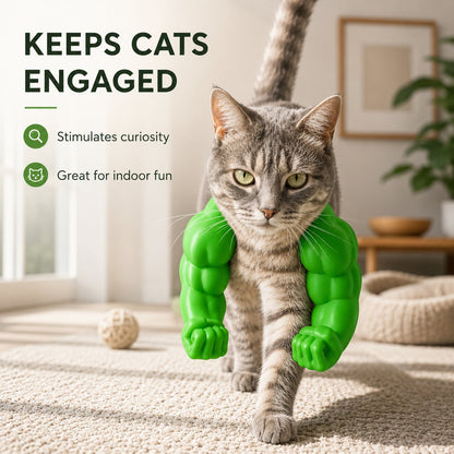 Creative Green Giant Muscle Arm Cat Toy