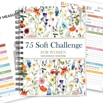 📗75 Soft Challenge Journal For Women | The Gentle Habit Tracker That Helps You Finish What You Start
