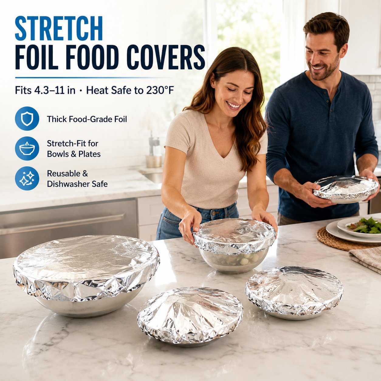 Reusable Foil Food Covers – Airtight Freshness & Bug Protection