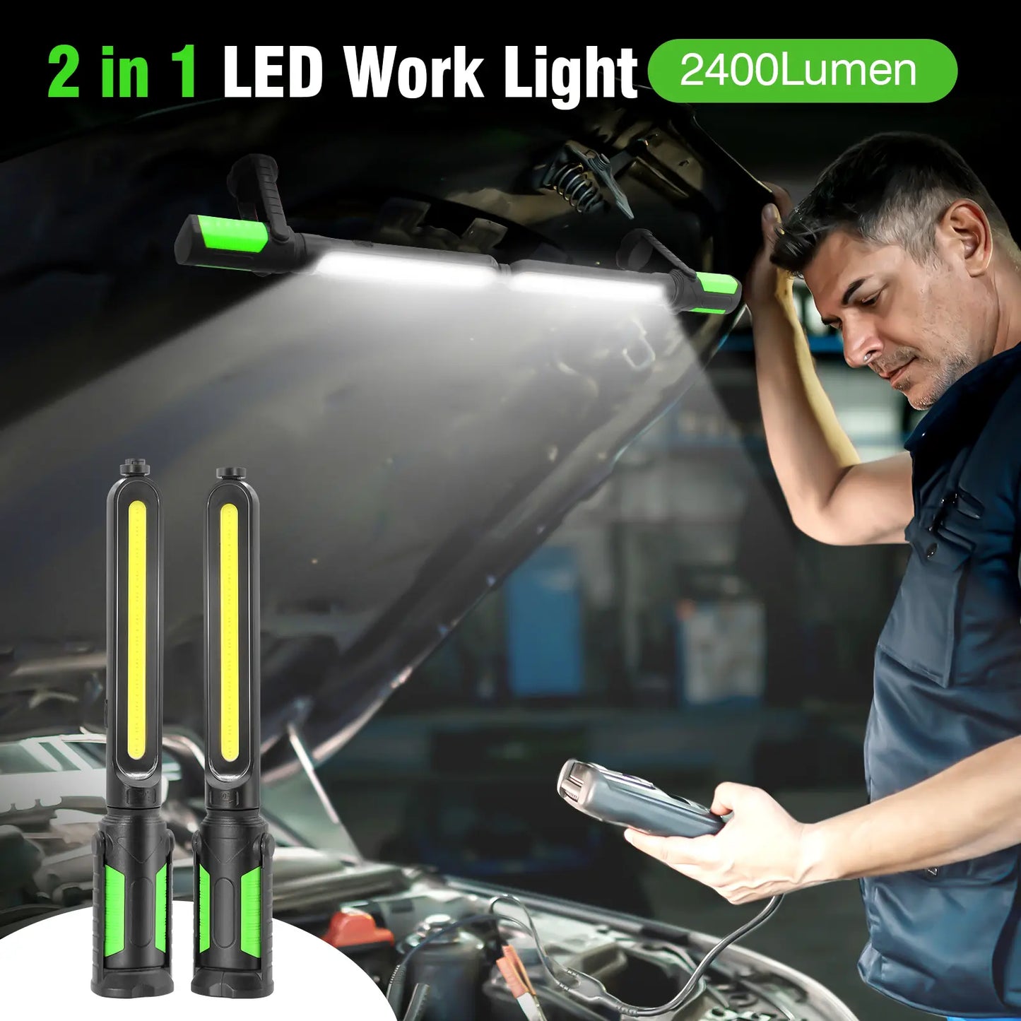 TYIIPLUS™ 2400LM Rechargeable LED Work Light Bar