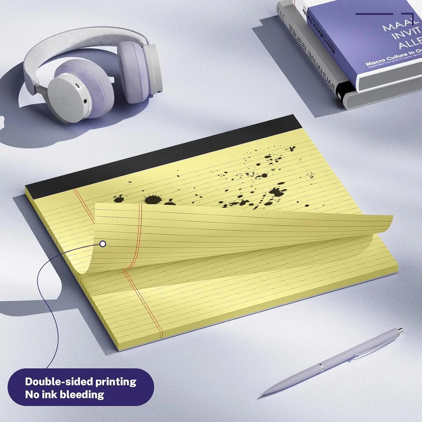 TYIIPLUS™ Color Legal Writing Pads – Wide Landscape Notepads with Perforated Pages, Thick Backing & No-Bleed Paper
