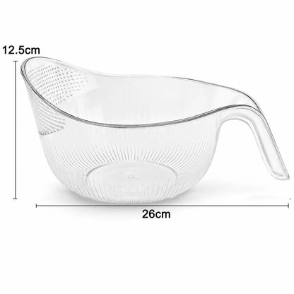 TYIIPLUS™ 2PCS Multifunctional Rice Strainer with Handle – BPA-Free Transparent Drain Basket for Rice, Vegetables, Fruits & Pasta