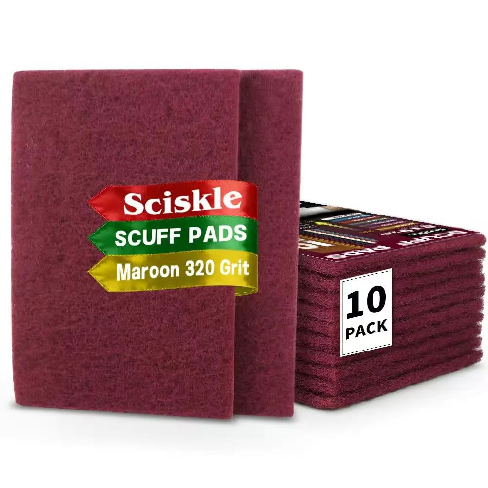 TYIIPLUS™ 3.4" × 4.9" Maroon Scuff Pads (10-Pack)