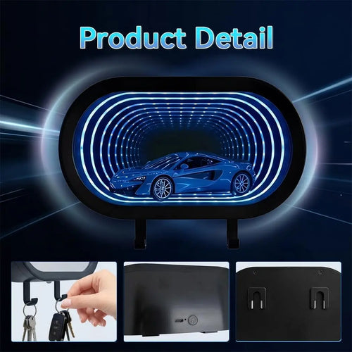 🏎️ Infinite Mirror Tunnel Car Display Key Holder Light
