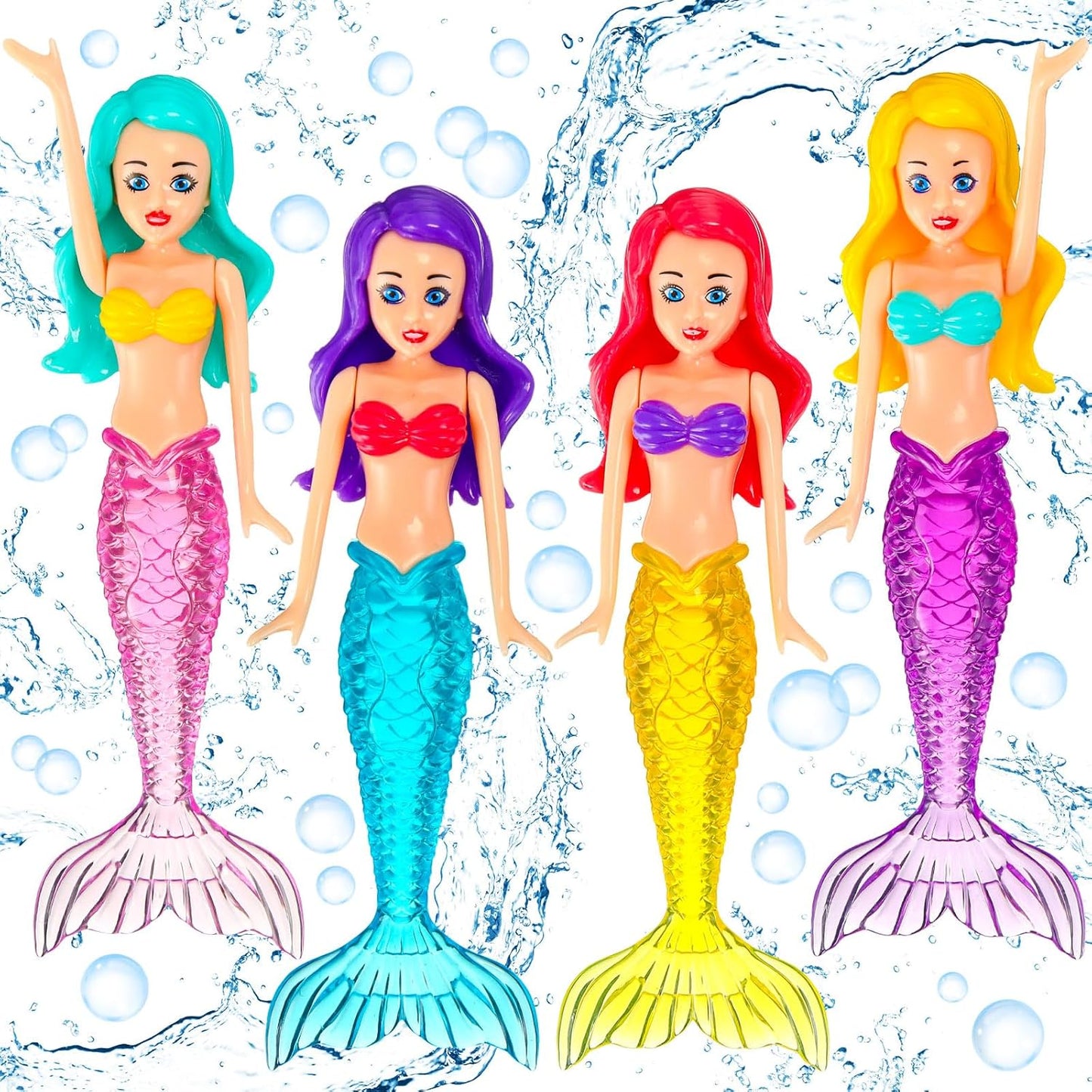 TYIIPLUS™ Colorful Mermaid Dive Toys Set (4-Pack)