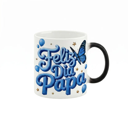 Feliz Día Papá Magic Color Changing Mug – Spanish Father's Day Heat Reveal Coffee Cup Gift for Dad