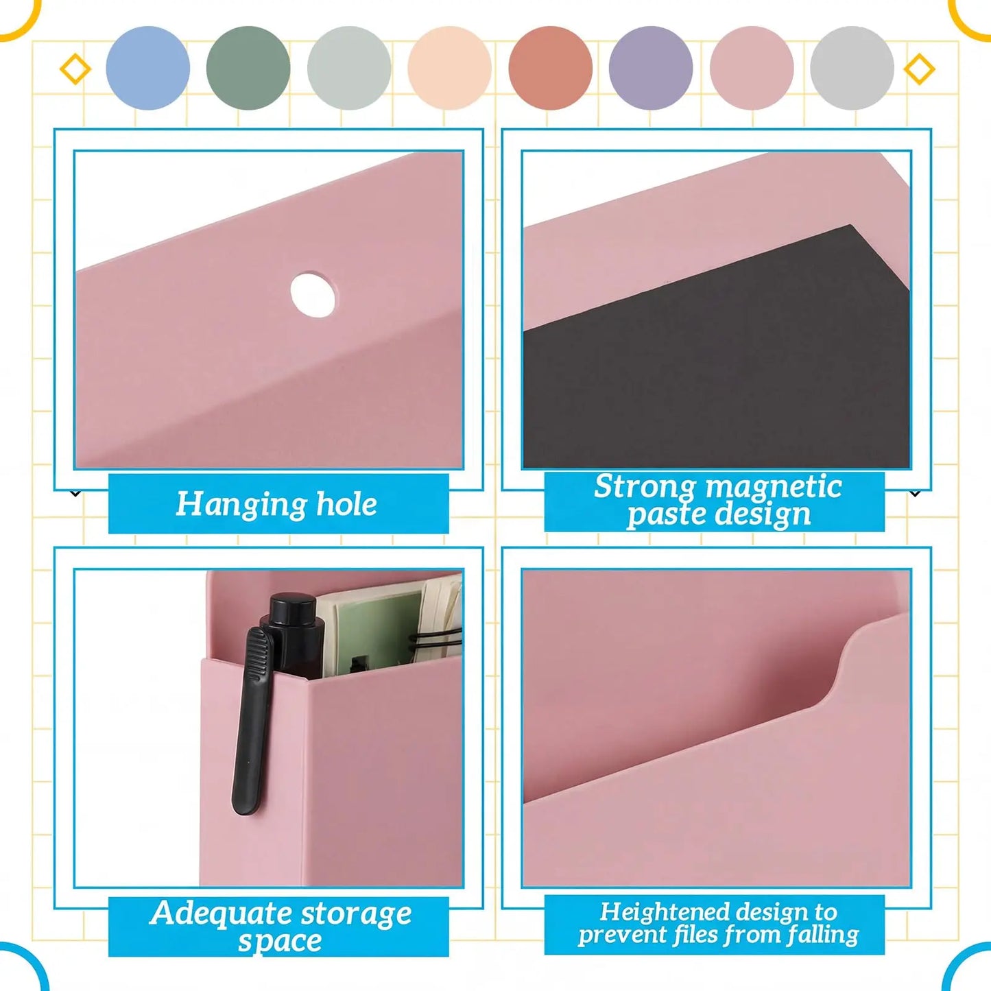 TYIIPLUS™ Magnetic File Organizer for Whiteboards & Walls
