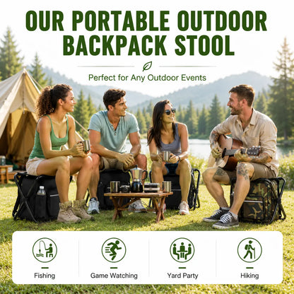 TYIIPLUS™ 3-in-1 Folding Backpack Stool with Insulated Cooler Bag