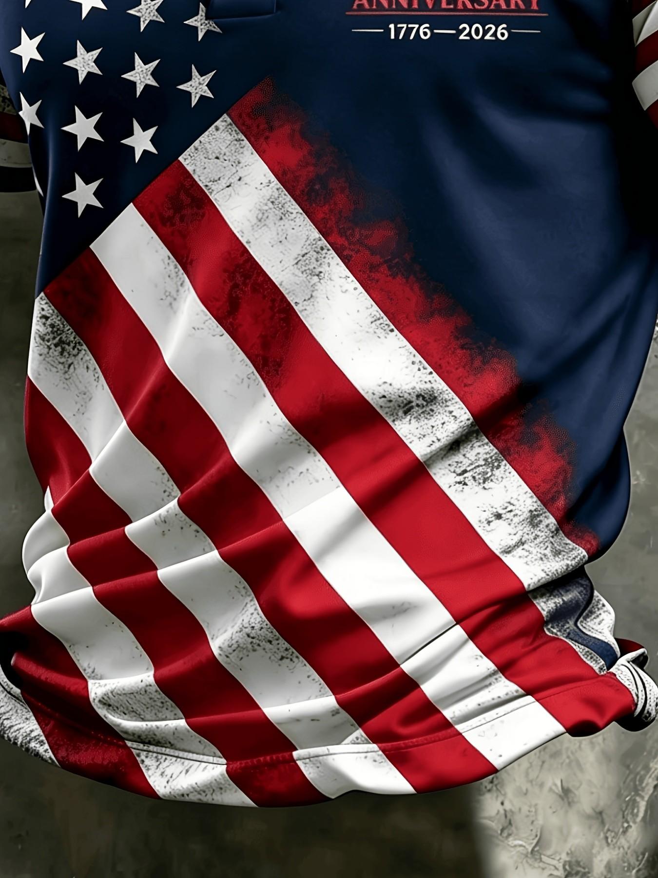 250th Anniversary American Flag Polo Shirt for Men