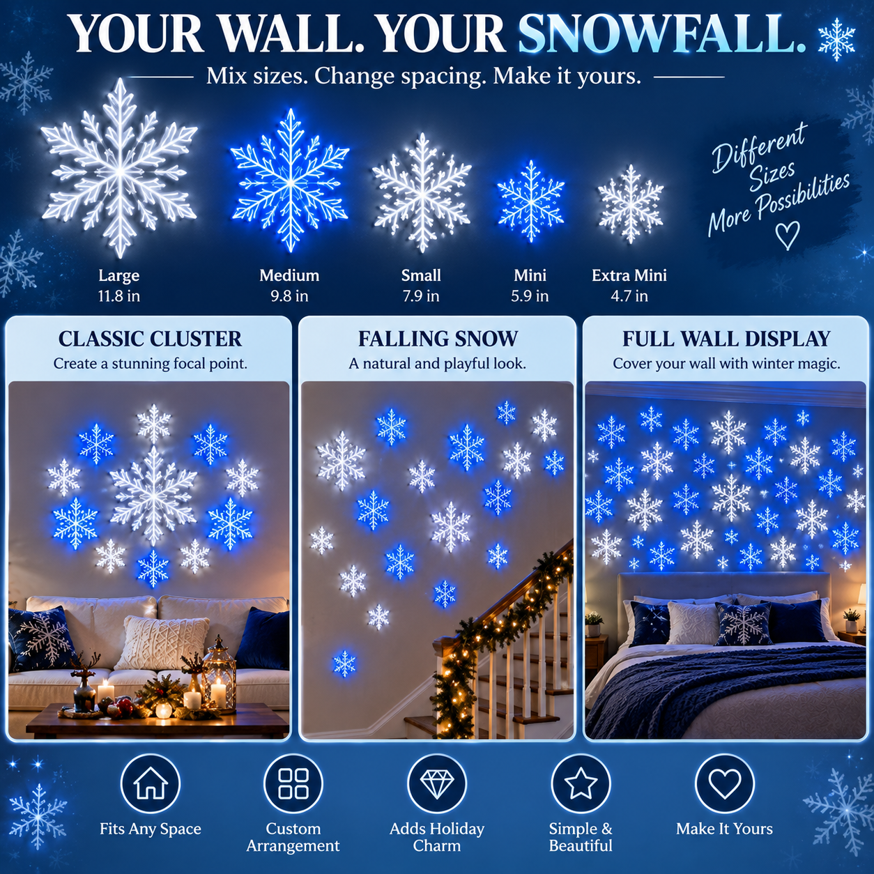 ❄️TYIIFIND LED Snowflake Wall Light Set (12 Pcs)