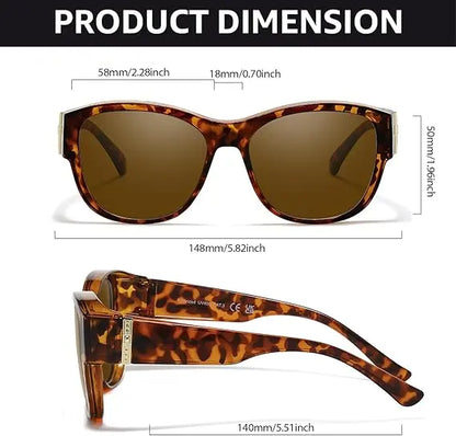 TYIIPLUS™ Polarized Fit-Over Sunglasses for Women - Stylish UV400 Over-Glasses Sunglasses for Prescription Eyewear