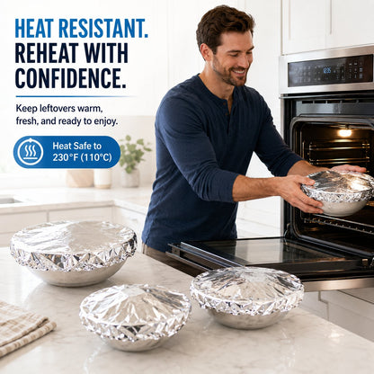 Reusable Foil Food Covers – Airtight Freshness & Bug Protection