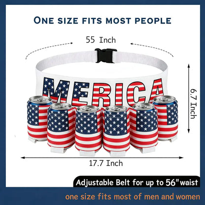 TYIIPLUS™ Patriotic 6-Can Drink Belt