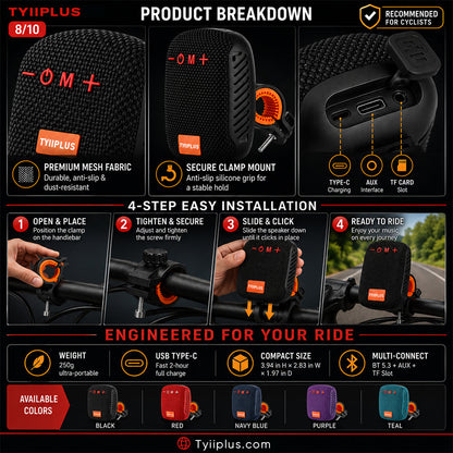 Waterproof Bicycle Bluetooth Speaker with Mounting Bracket