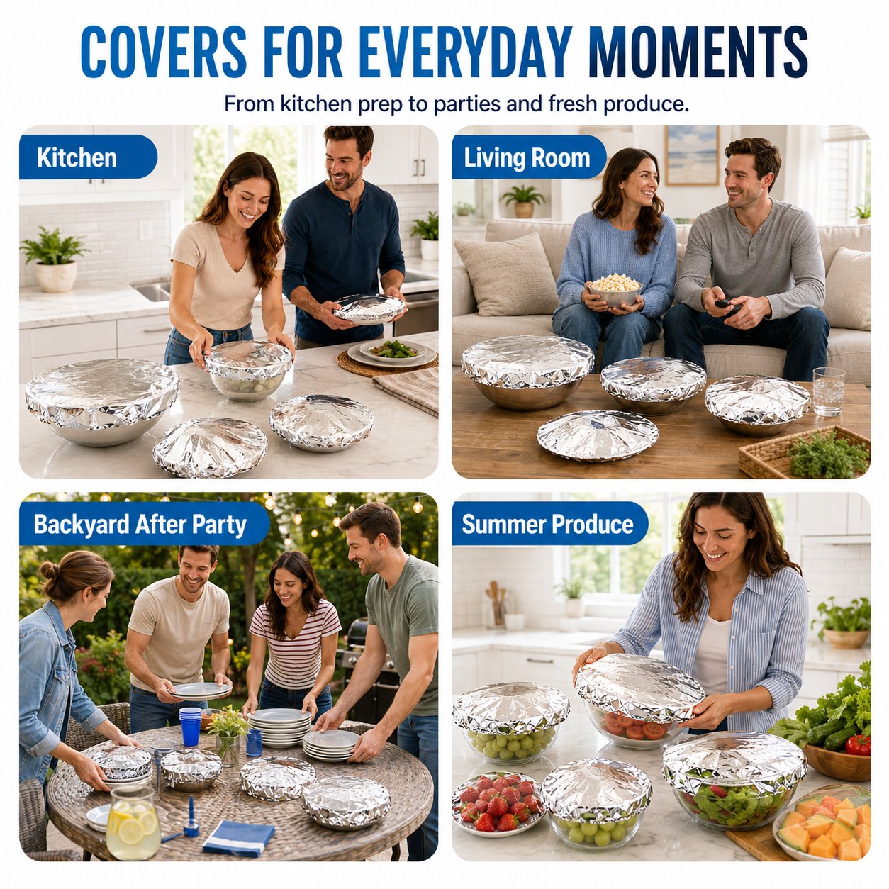 Reusable Foil Food Covers – Airtight Freshness & Bug Protection