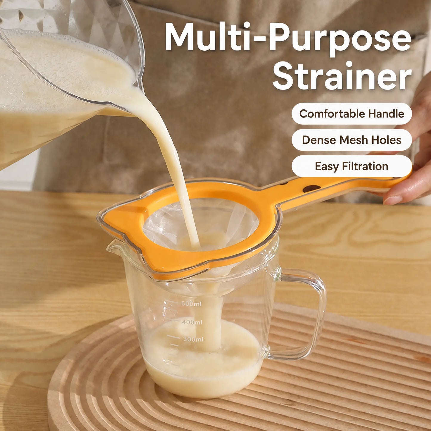 TYIIPLUS™ Cat Ear Multi-Purpose Funnel & Fine Mesh Strainer – Food-Grade Kitchen Filter for Juices, Liquids & Dry Ingredients