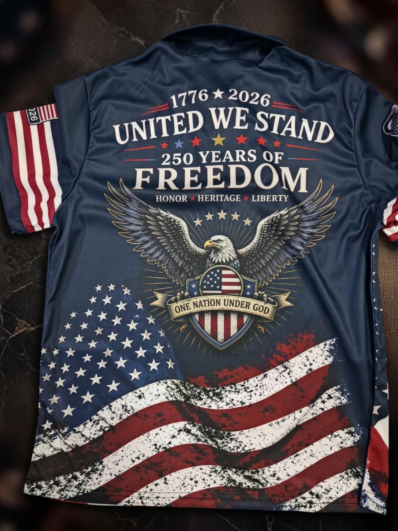 250th Anniversary American Flag Polo Shirt for Men