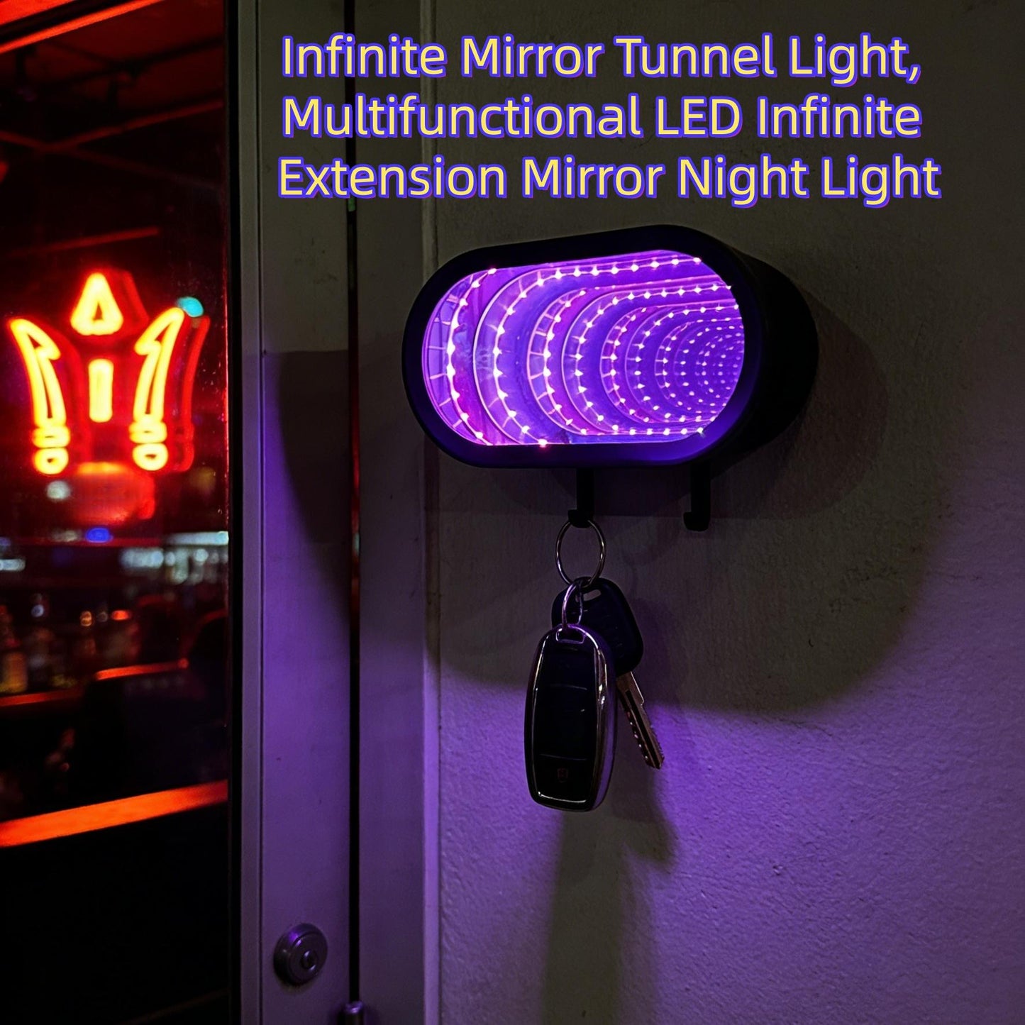 🏎️ Infinite Mirror Tunnel Car Display Key Holder Light