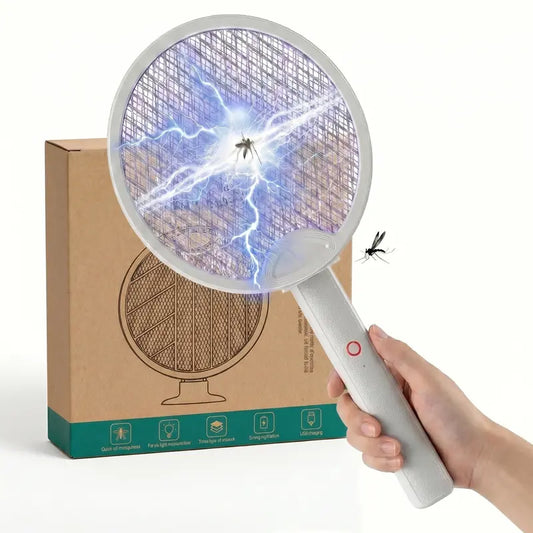 TYIIPLUS™ Foldable Electric Fly Swatter Racket 3000V – USB Rechargeable 2-in-1 Bug Zapper & UV Mosquito Trap, 1200mAh