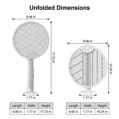 TYIIPLUS™ Foldable Electric Fly Swatter Racket 3000V – USB Rechargeable 2-in-1 Bug Zapper & UV Mosquito Trap, 1200mAh