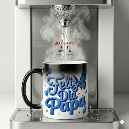 Feliz Día Papá Magic Color Changing Mug – Spanish Father's Day Heat Reveal Coffee Cup Gift for Dad